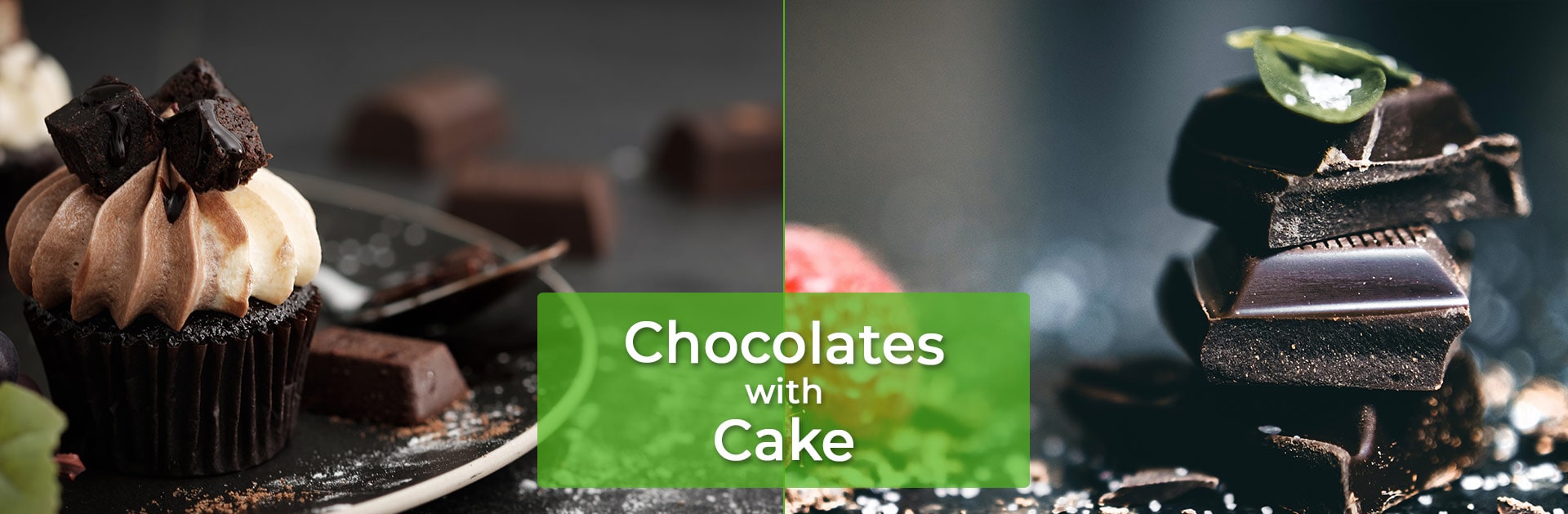 natural chocolate and cake Banner