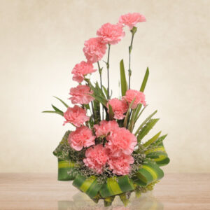 pink carnation tall arrangement