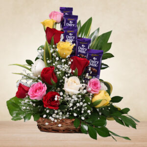 roses chocolate basket